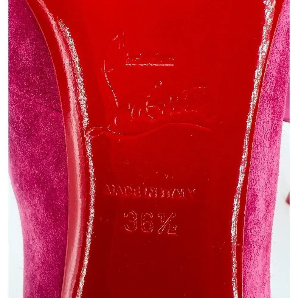 NEW CHRISTIAN LOUBOUTIN Spinetita Loulou Pink Lace-Up Booties Size EU36.5